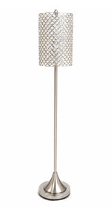 Metal Floor Lamp w Crystal Bead Shade