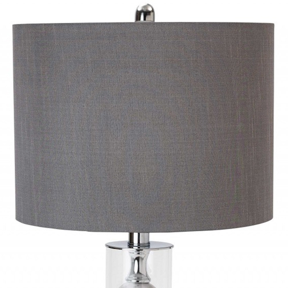 Set of Two Metal 3 Ball Glass Table Lamps