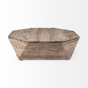 Octogan Solid Wood Hinged Top Coffee Table w/ Storage