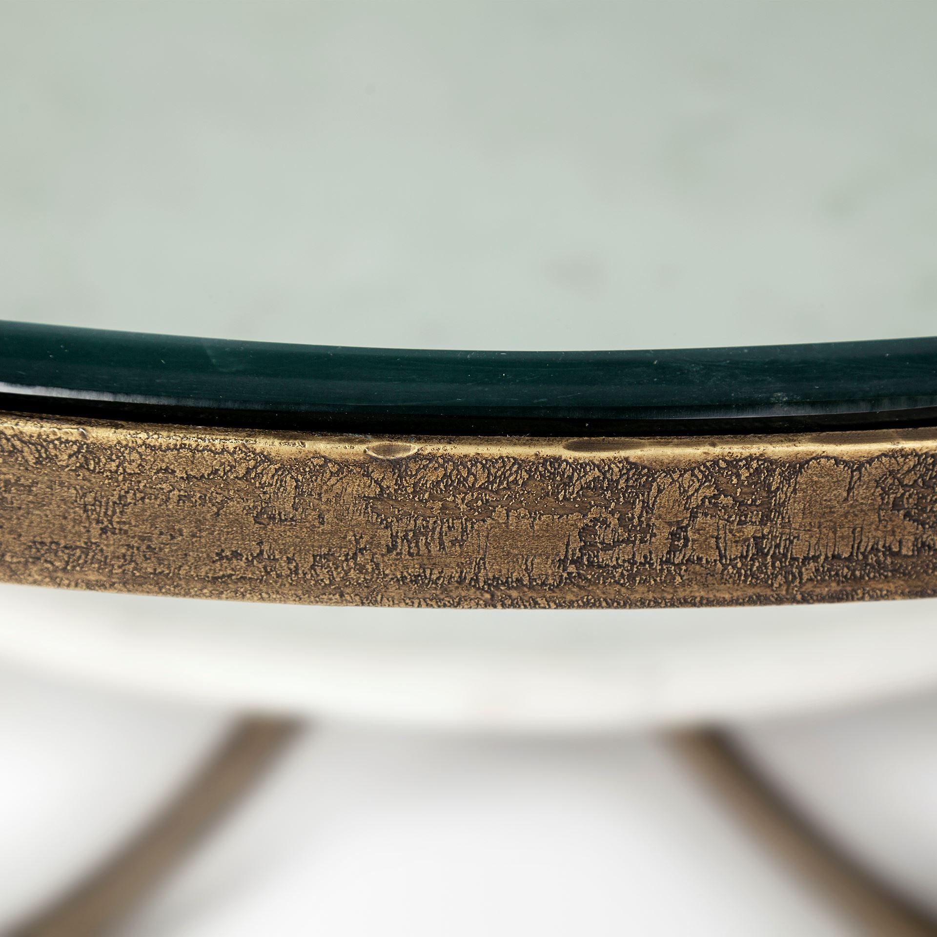 36" Round Glass Top Marble Shelf Gold Base Coffee Table
