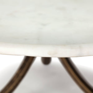 36" Round Glass Top Marble Shelf Gold Base Coffee Table