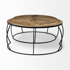 S/2 41" & 38" Round Wood Top Nesting Coffee Tables