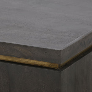 Square Brown Hinged Top Coffee Table w/ Hidden Storage