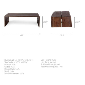 Rectangular Solid Wood Coffee Table