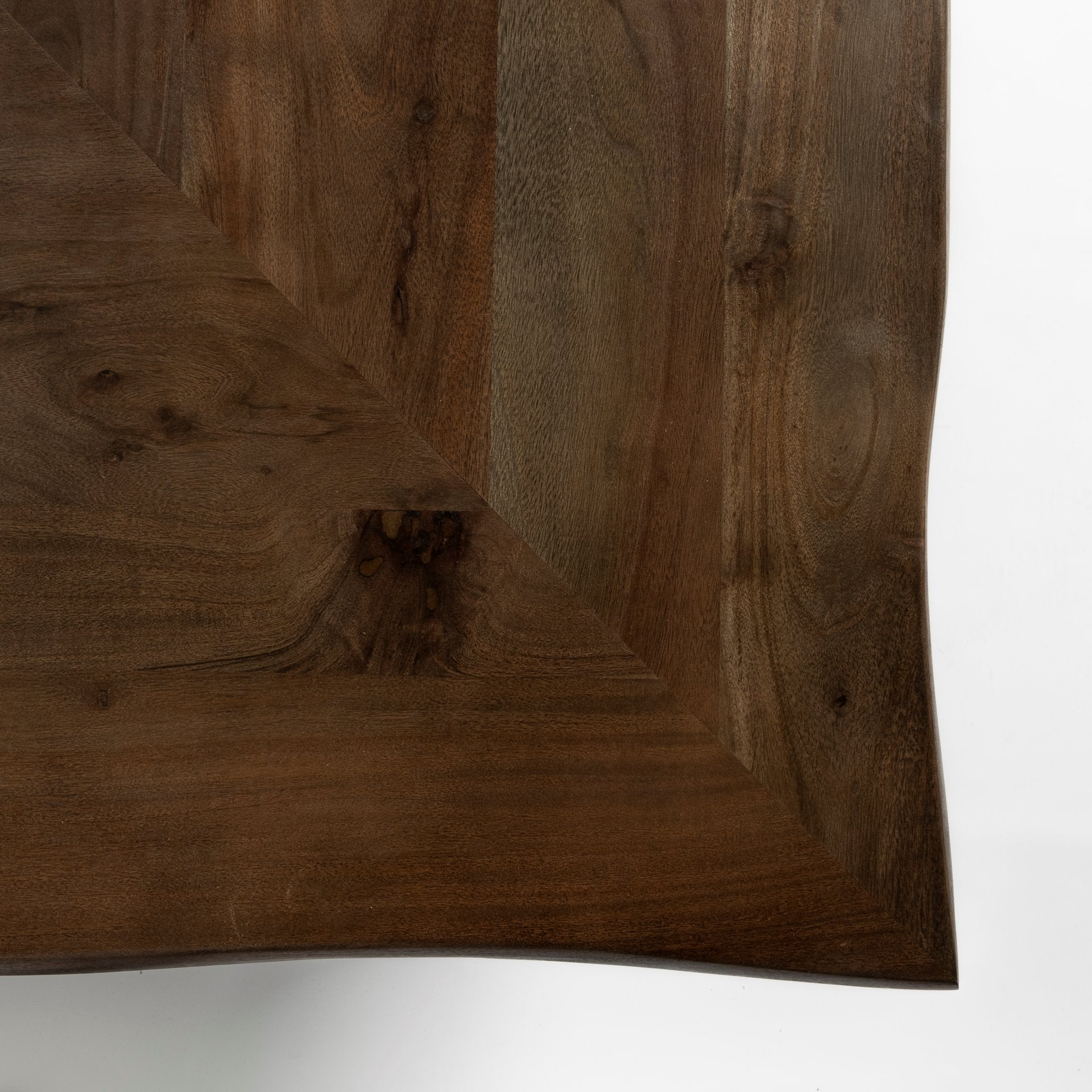 Square Solid Wood Top and Black Metal Base Coffee Table