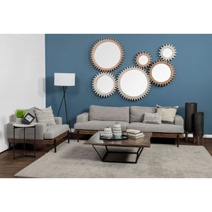 Square Solid Wood Top and Black Metal Base Coffee Table