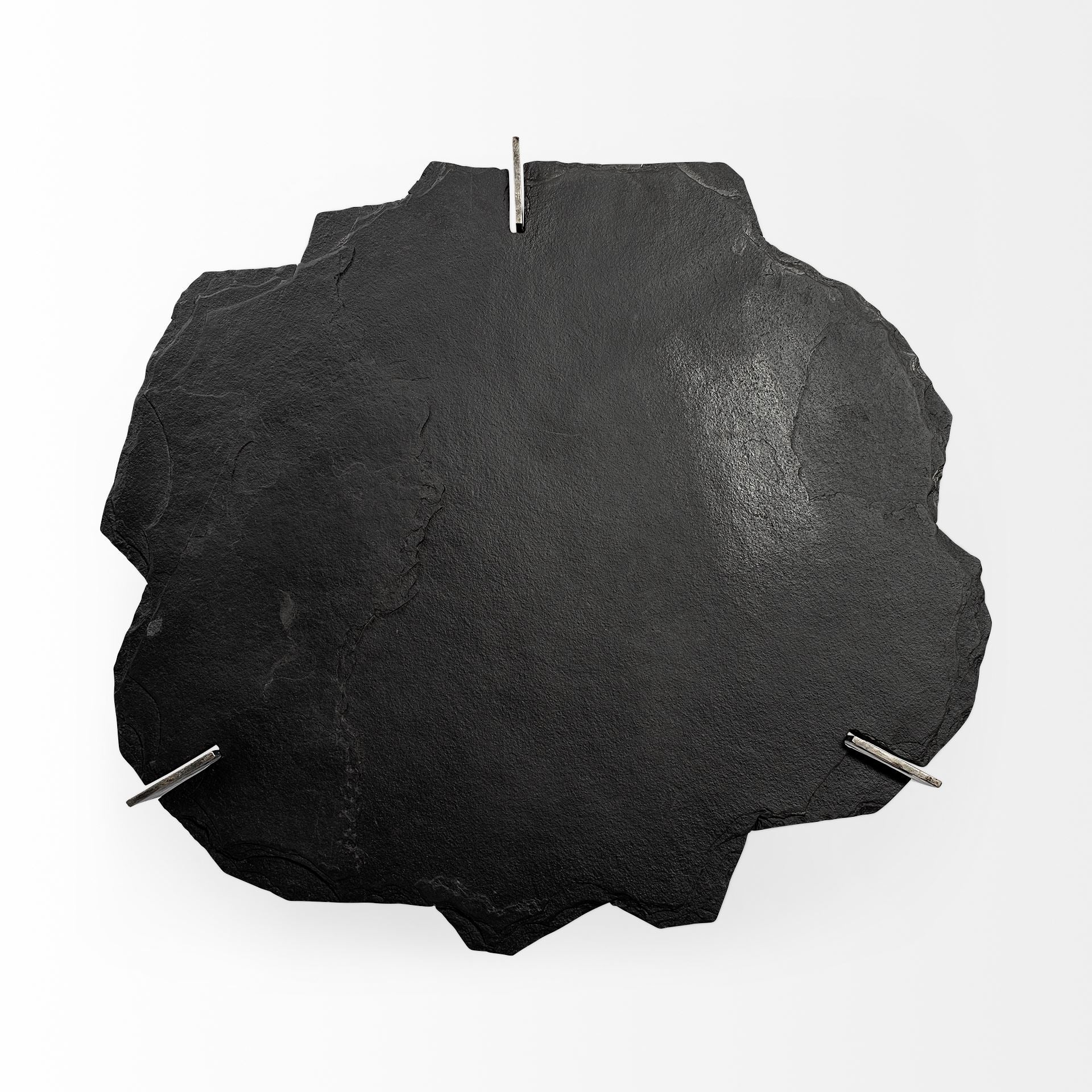 Irregular Live-Edge Slat w/Flat Iron Base Coffee Table Top