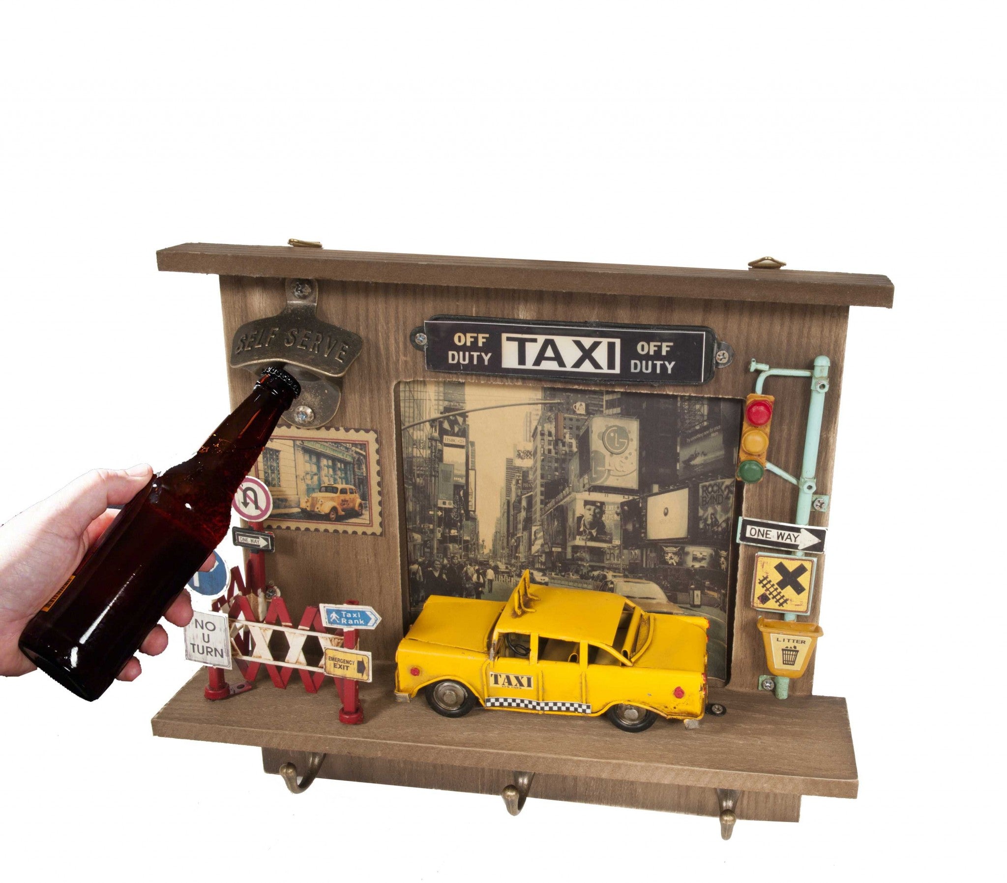 Shadow Box with 3 Metal Keychain Hooks