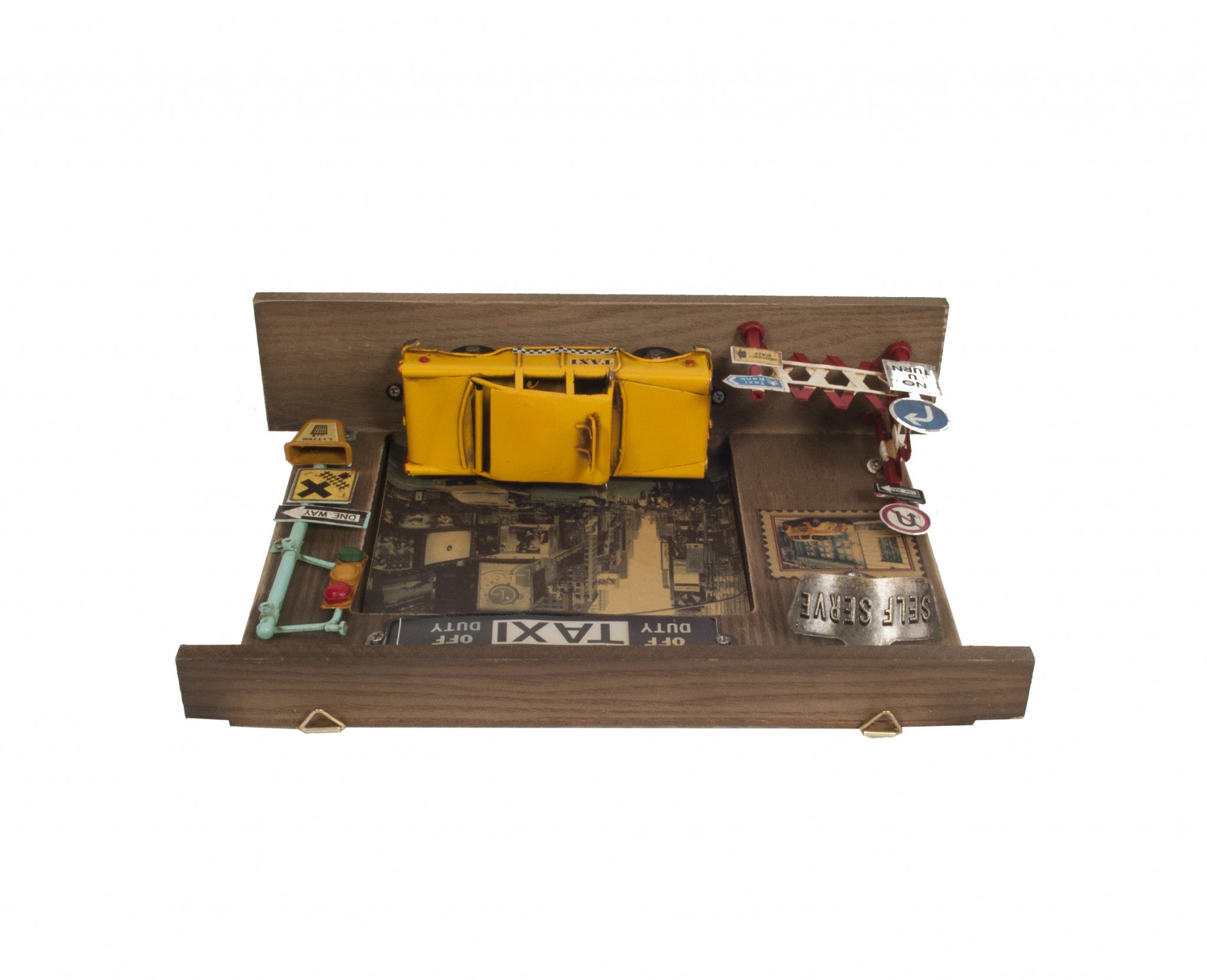 Shadow Box with 3 Metal Keychain Hooks