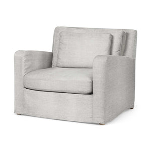 Frost Gray Slipcover Upholstered Fabric Seating  Wide Accent chair w/ Wooden Frame and Legs