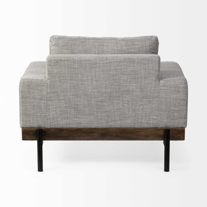 Gray Fabric Wrap Seating  Wide Accent chair w/ Wood and Iron Frame