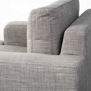 Gray Fabric Wrap Seating  Wide Accent chair w/ Wood and Iron Frame