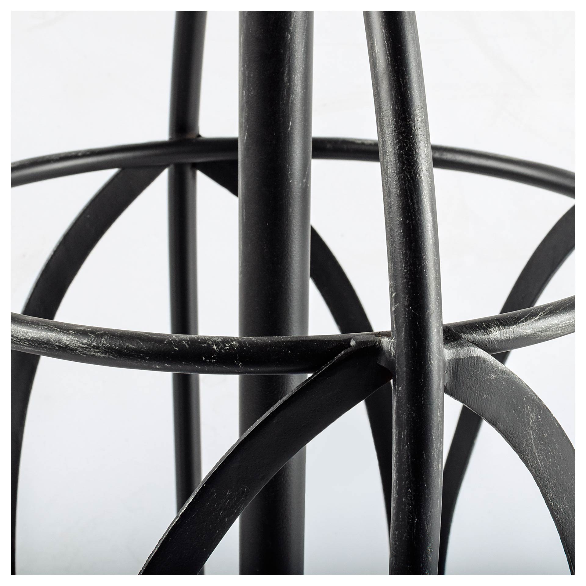 Black Iron White Accent Coat Rack w/ Umbrella Storage