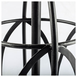 Black Iron White Accent Coat Rack w/ Umbrella Storage