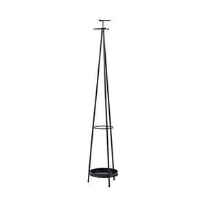 Black Metal Coat Rack w/ Metallic Base Host
