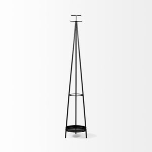 Black Metal Coat Rack w/ Metallic Base Host