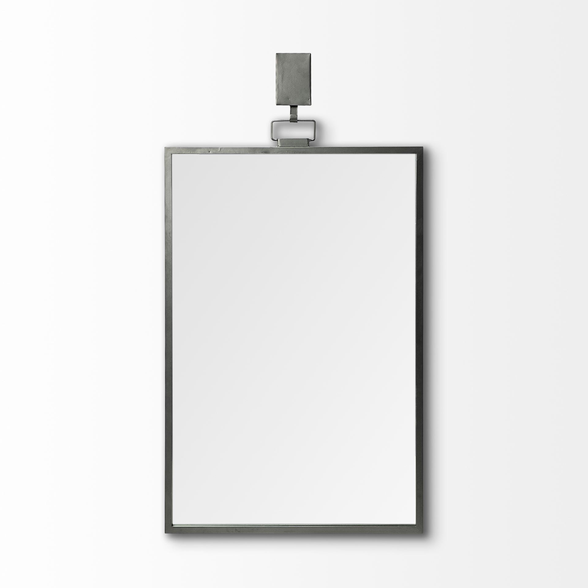 Rectangular Black Metal Frame Wall Mirror