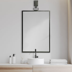 Rectangular Black Metal Frame Wall Mirror