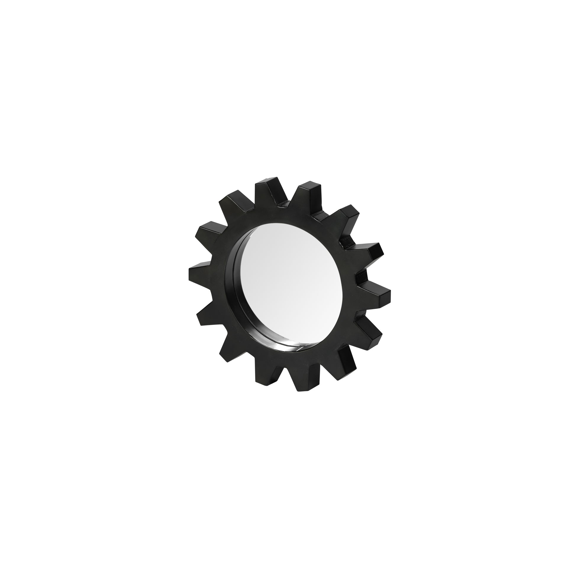 17" Round Black Metal Frame Wall Mirror