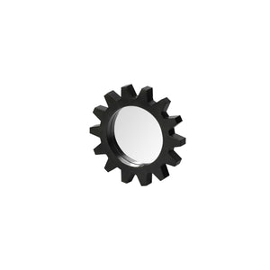17" Round Black Metal Frame Wall Mirror