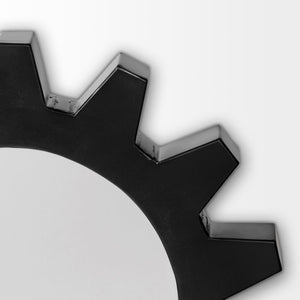 17" Round Black Metal Frame Wall Mirror