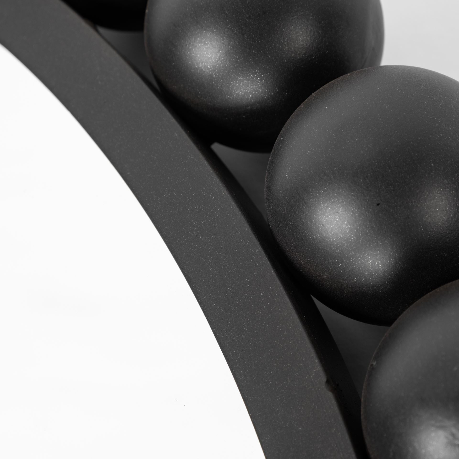 23" Round Black Metal Ball Frame Wall Mirror