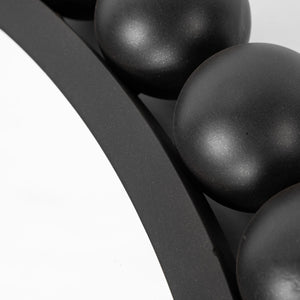 23" Round Black Metal Ball Frame Wall Mirror