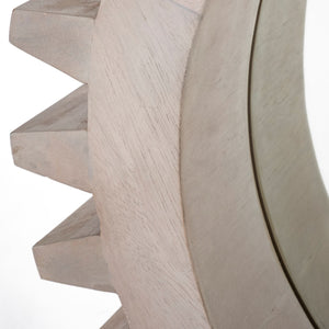 26" Round White Wood Frame Wall Mirror
