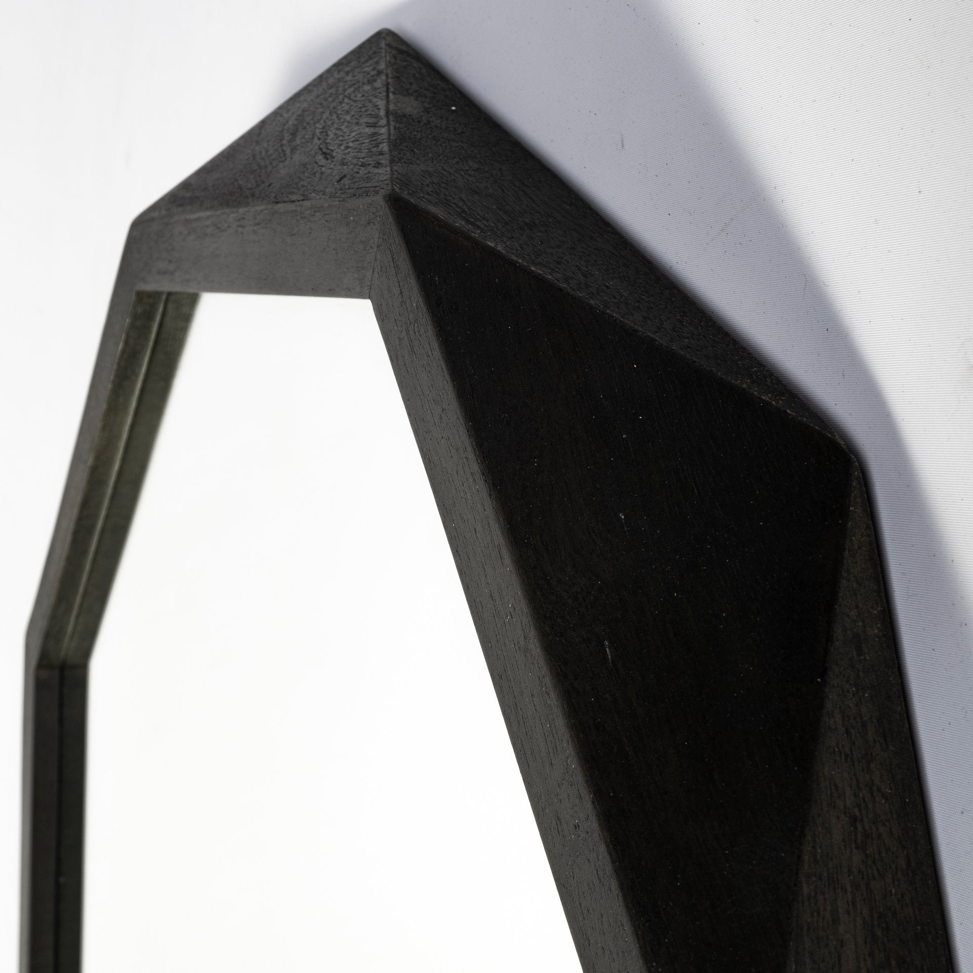 32" Octagon Black Wood Frame Wall Mirror