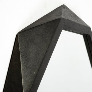 32" Octagon Black Wood Frame Wall Mirror