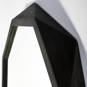 4' Octagon Black Wood Frame Wall Mirror