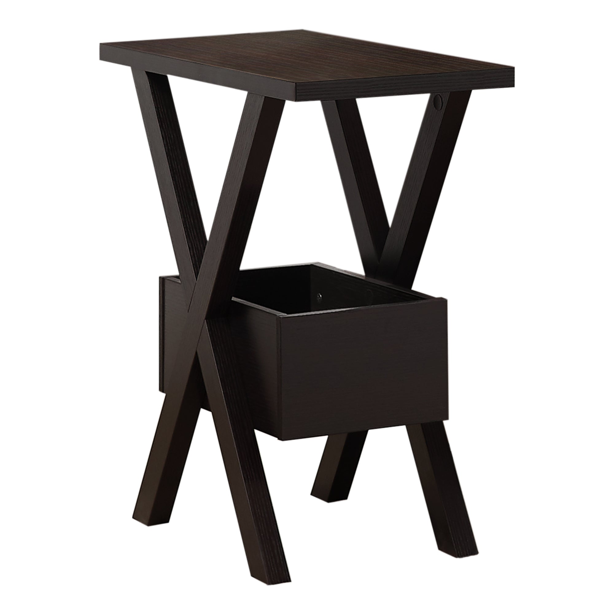 Rectangular Dark Taupe Laminated Wood Accent Table
