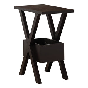 Rectangular Dark Taupe Laminated Wood Accent Table