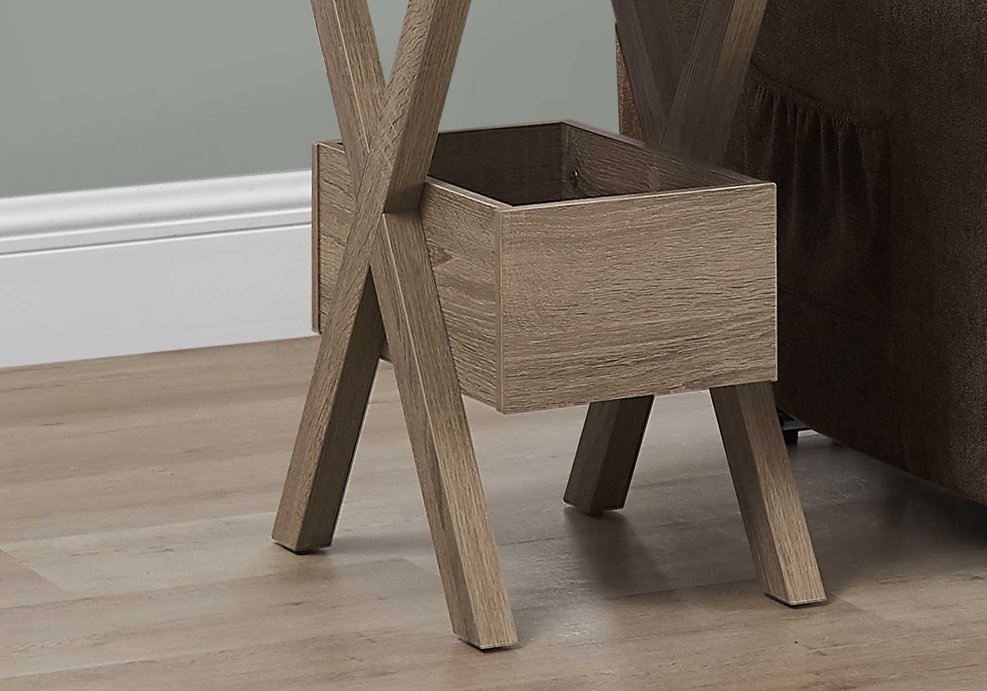 Rectangular Dark Taupe Laminated Wood Accent Table