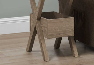 Rectangular Dark Taupe Laminated Wood Accent Table