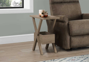 Rectangular Dark Taupe Laminated Wood Accent Table