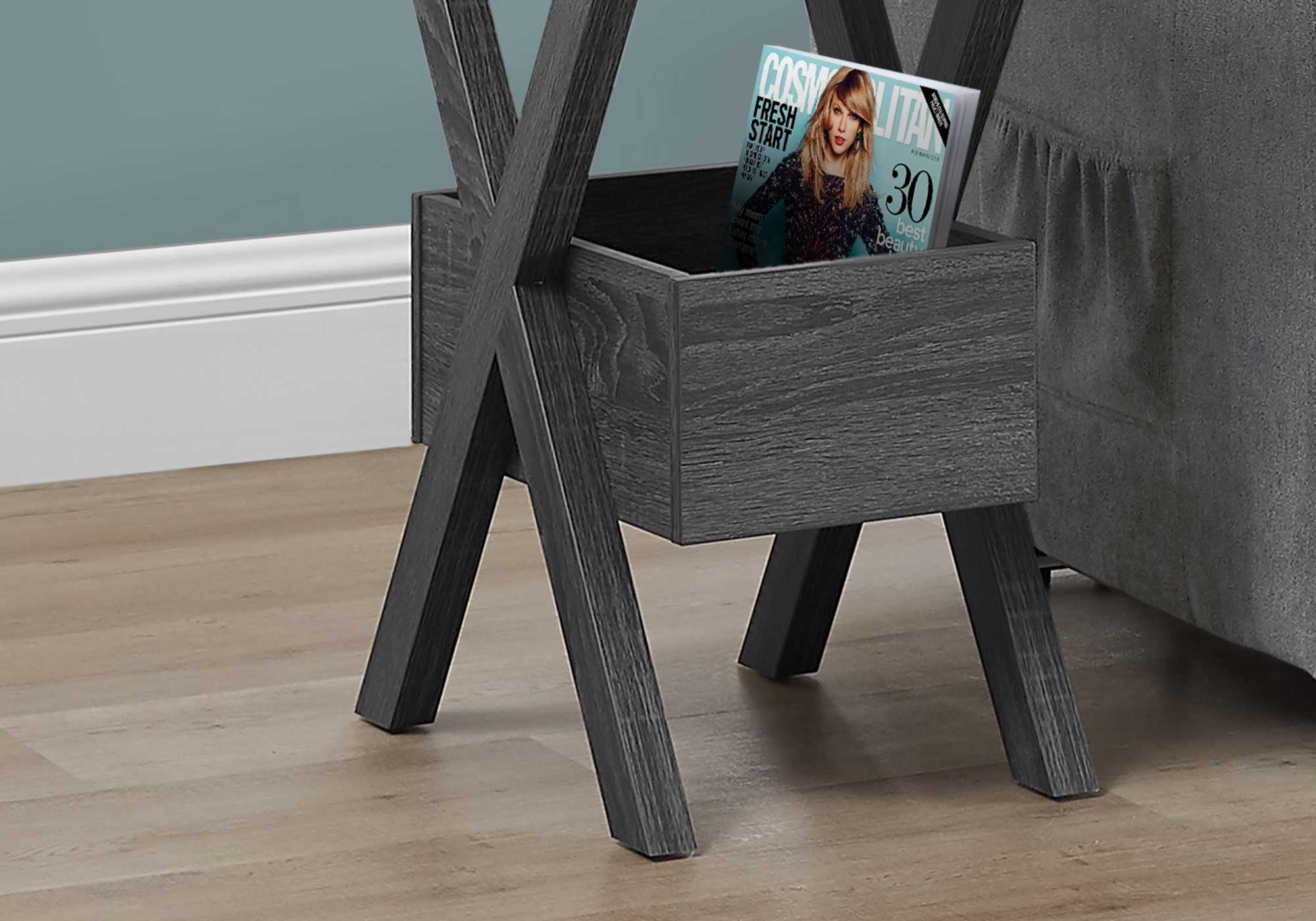 Rectangular Grey Laminated Wood Accent Table