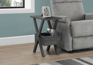 Rectangular Grey Laminated Wood Accent Table