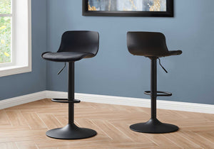 33" BlackwithBlack Metal Hydraulic Lift Barstool  2 pcs