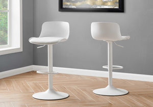 33" WhitewithWhite Metal Hydraulic Lift Barstool  2 pcs