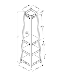 72" Espresso Corner Laminated Coat Rack with 3 Shelves