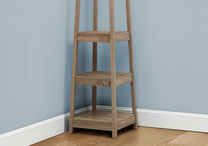 72" Dark Taupe Corner Laminated Coat Rack with 3 Shelves
