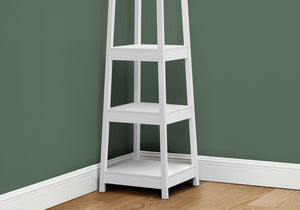 72" White Corner Coat Rack with 3 Shelves