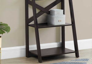 60" Bookcase Espresso Ladder with 4 Shelves