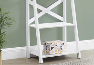 60" Bookcase White Ladder with 4 Shelves