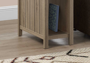 Rectangular Dark Taupe Smooth Laminated Wood Accent Table