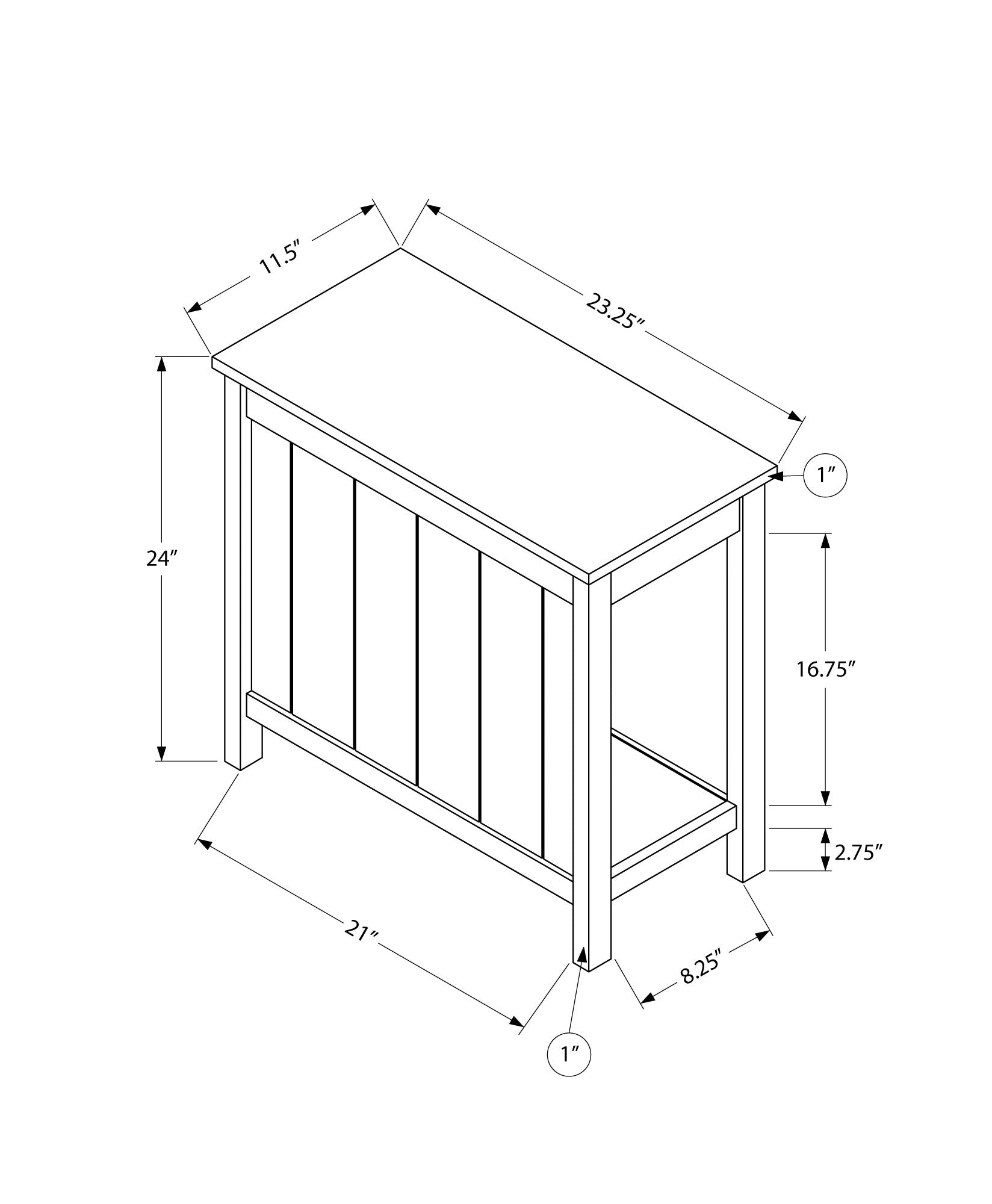 Rectangular Dark Taupe Smooth Laminated Wood Accent Table