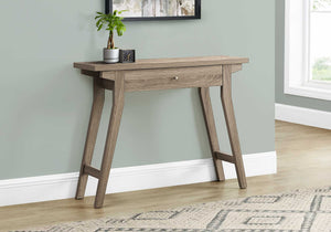 Rectangular Dark Taupe Accent Table with Storage Drawer