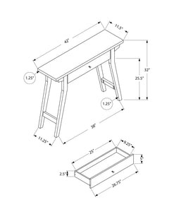 Rectangular Dark Taupe Accent Table with Storage Drawer