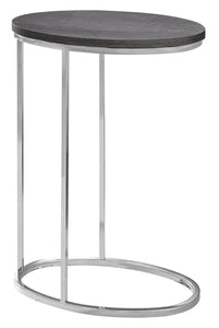 Oval Grey with Chrome Metal Accent Table